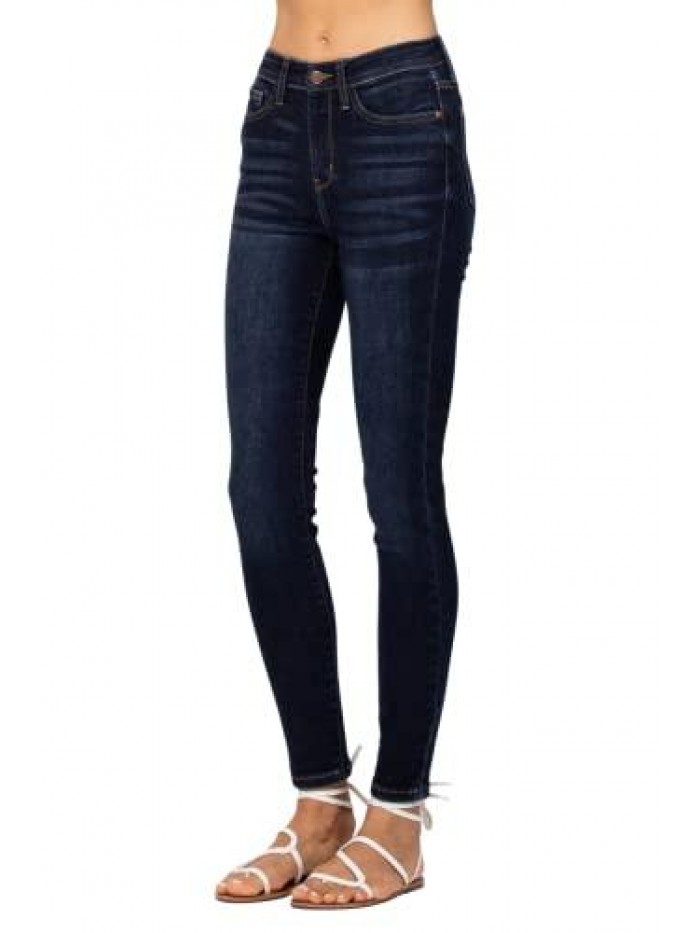 Blue High Waist Non Distressed Skinny Jeans 