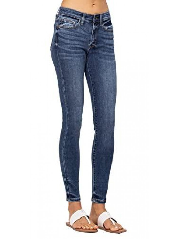 Blue Handsand Mid Rise Skinny 