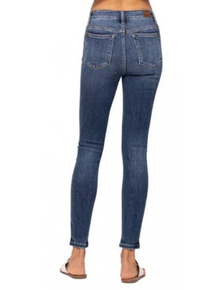 Blue Handsand Mid Rise Skinny 