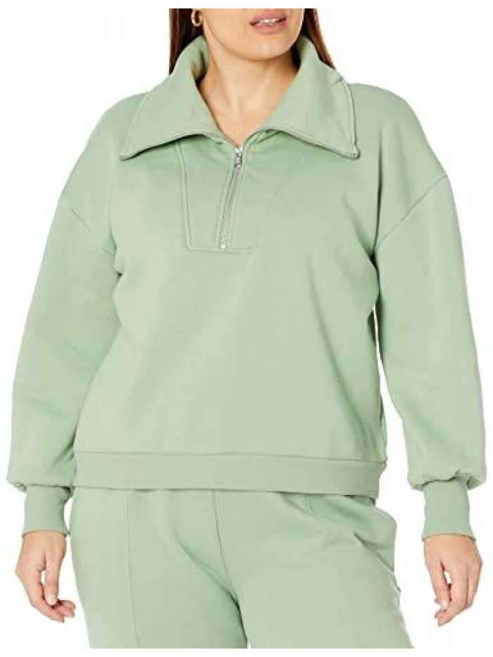 Drop Women's Hayley Half Zip Fleece Sweatshirt 