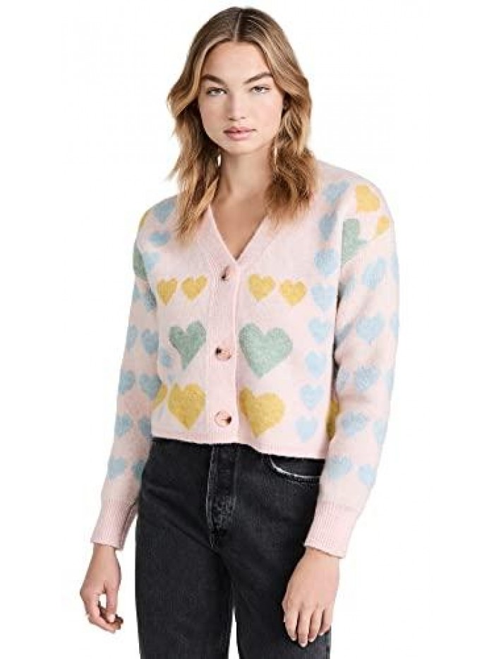 Factory Women's Pastel Heart Cardigan 