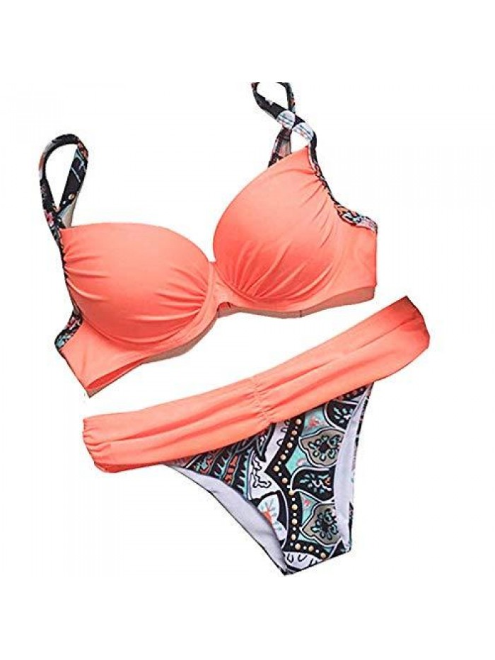 Women Push Up Two Piece Bikini Swimsuits Padded Swimwear Bathing Suit 