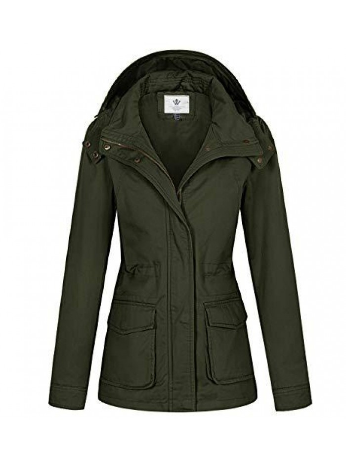 Women's Anork Military Style Jacket Lightweight Safari Casual Coat 