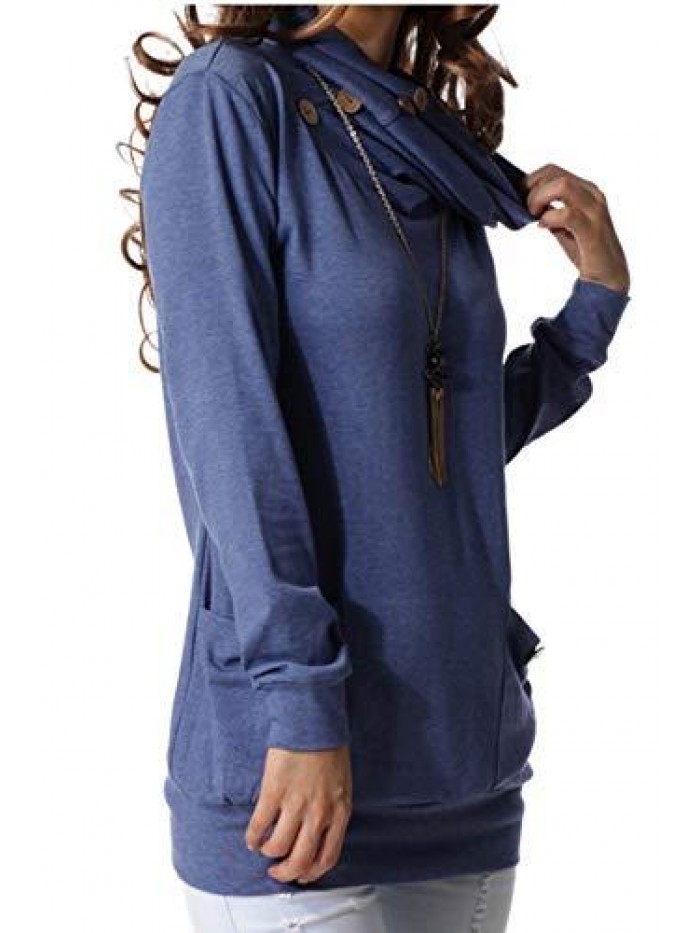 Womens Long Sleeve Button Tunic Top 