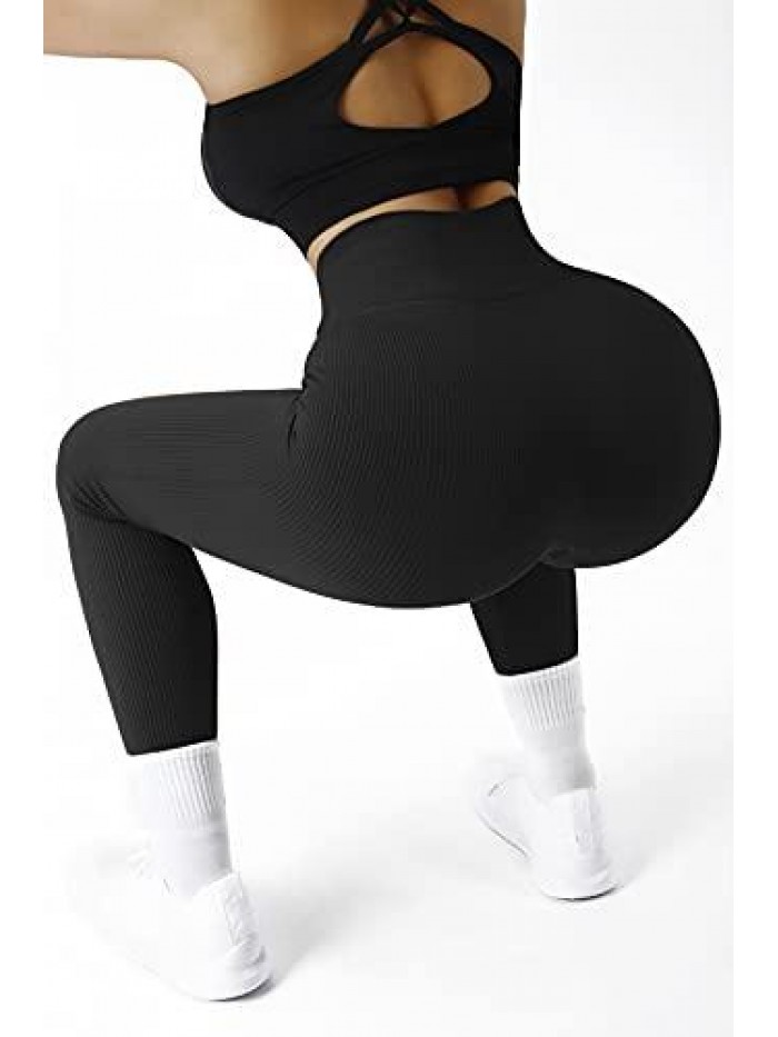 Women Leopard Scrunch Butt Lifting Leggings Seamless High Waisted Yoga Pants 