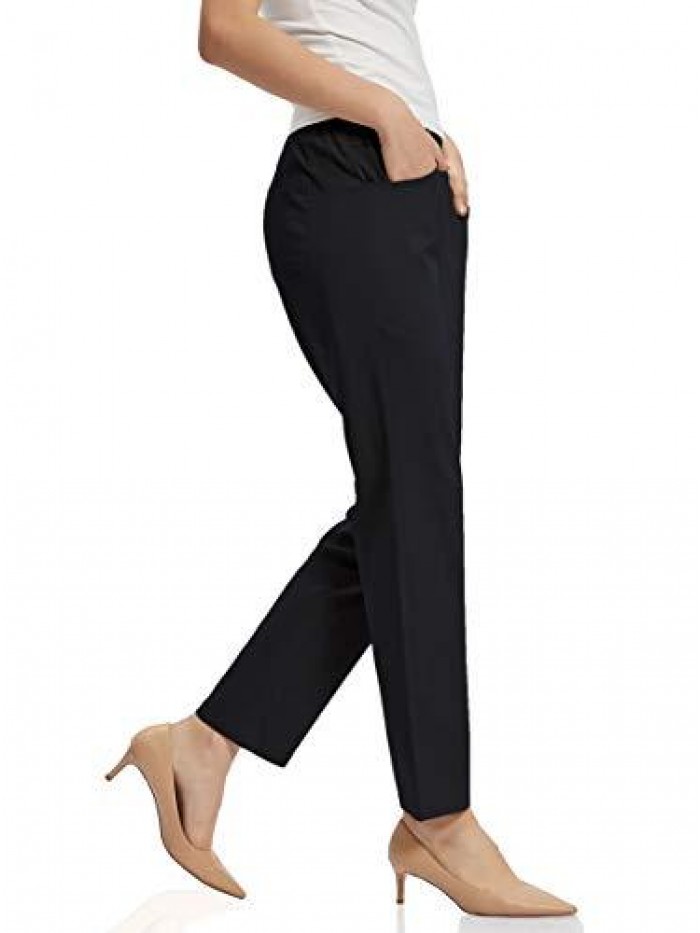 Womens Summer Elastic Waist Comfy Stretch Pull On Pants 