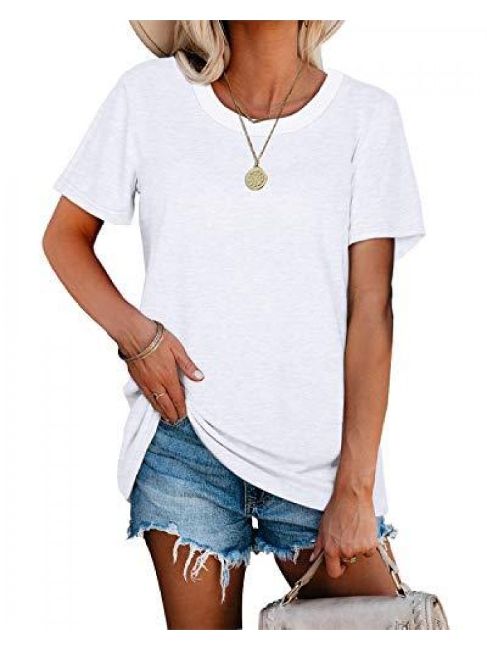 Summer Tops for Women Crewneck Loose Fit Soft 