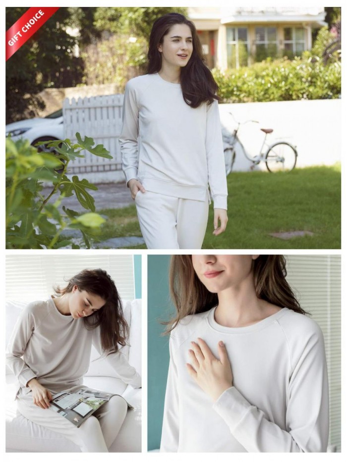 Women's Bamboo Crewneck Pullover Sweatshirt 