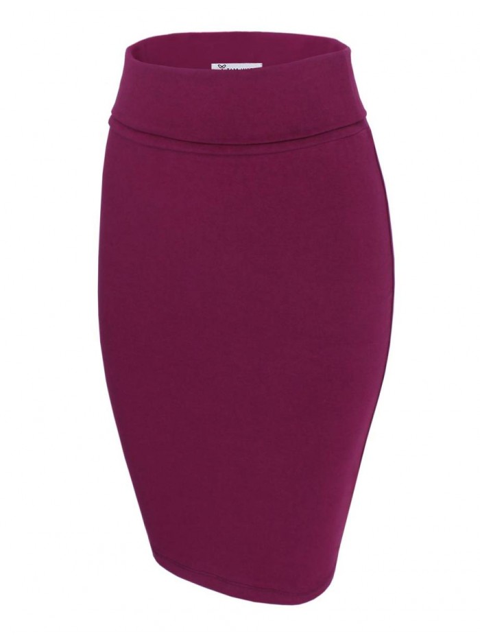 WARE Women Casual Convertible Knee Length Pencil Skirt 