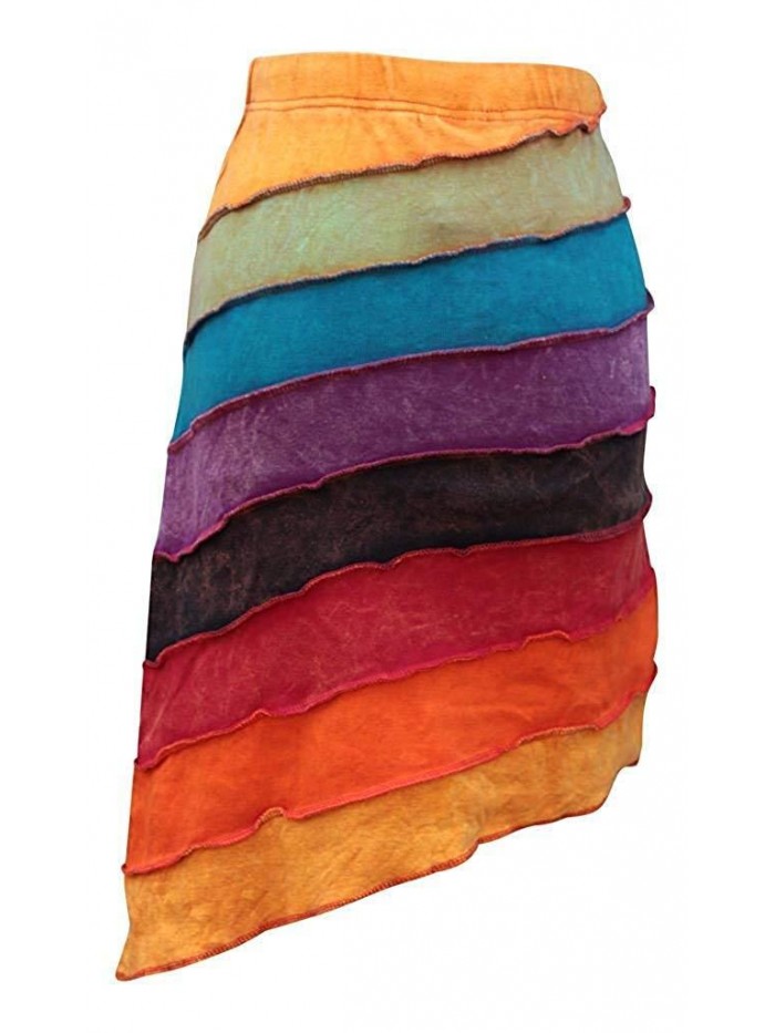 Fashion Women Summer Rainbow Hippie Skirt 