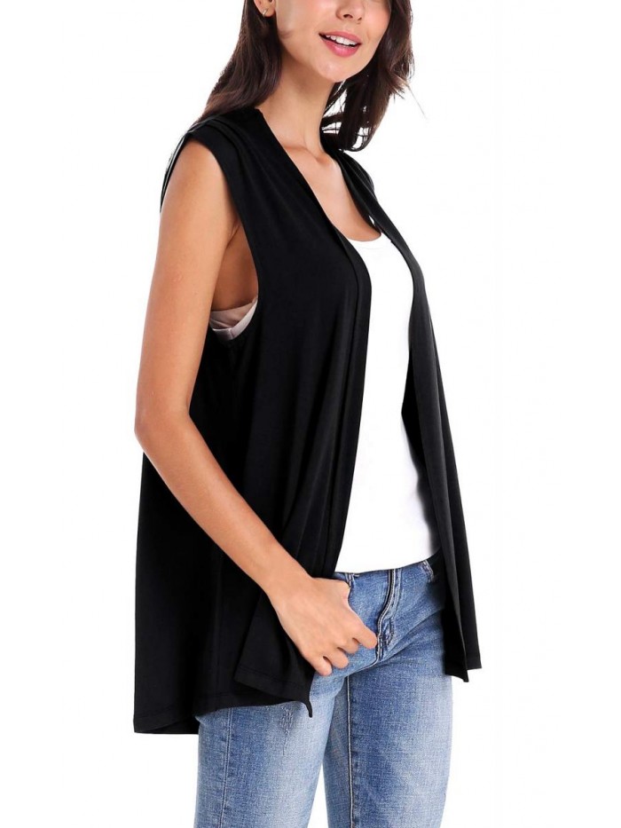 Sleeveless Cardigan Open Front Vest Lightweight Cool Coat 