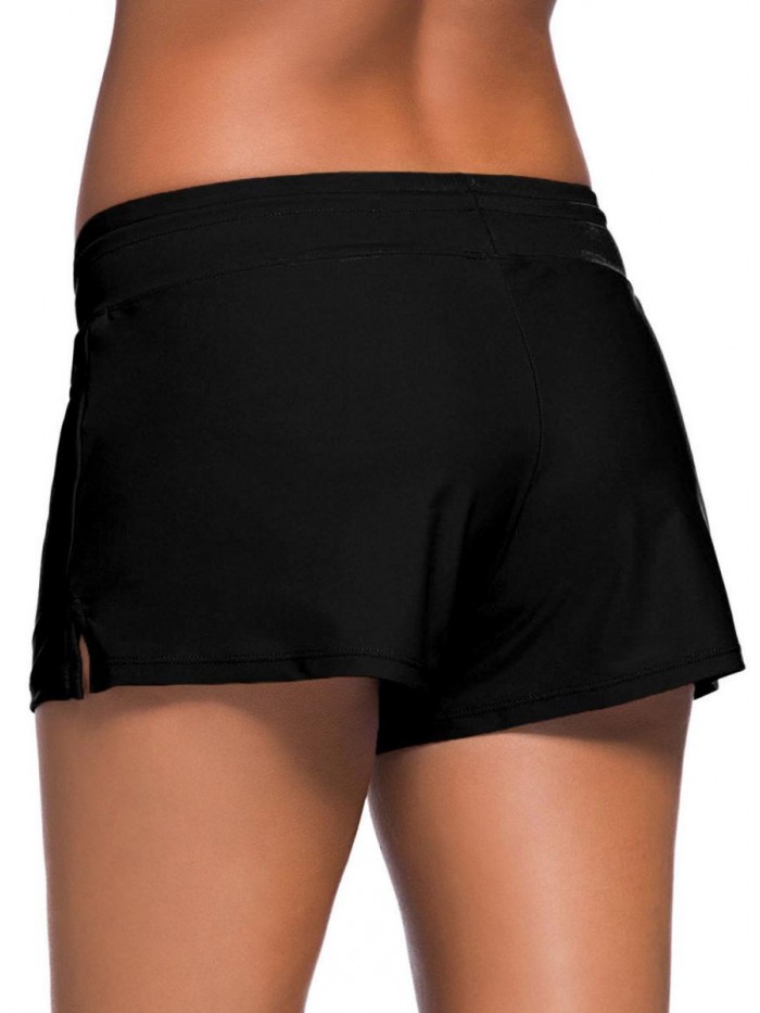 Women Sports Summer Bottom Slit Swim Beach Board Shorts 