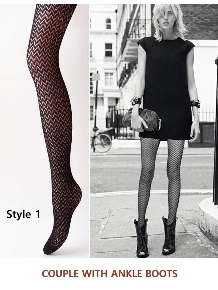 MONTE Women Patterned Fishnets Tights Small Hole Thigh High Sexy Stockings 