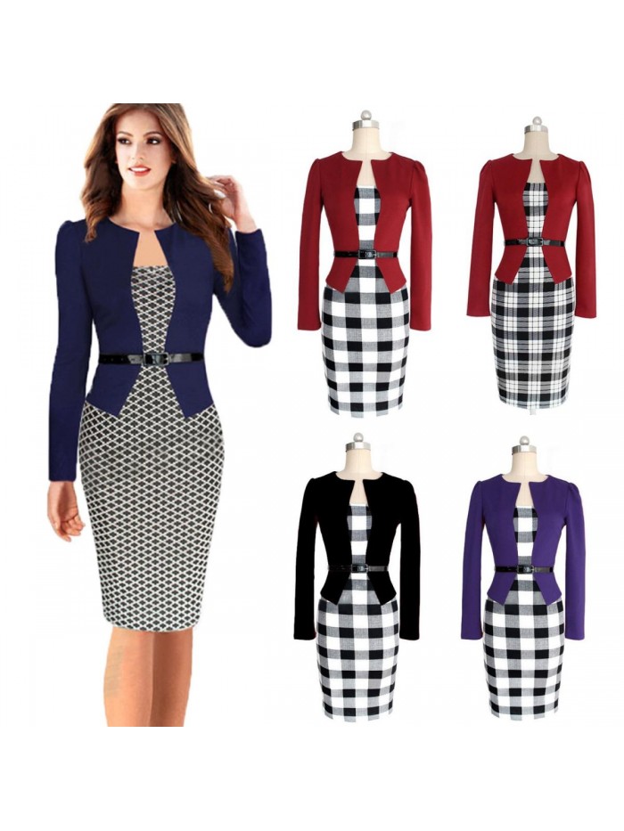 Work Dresses for Women Business Office Elegant Bodycon Suits 