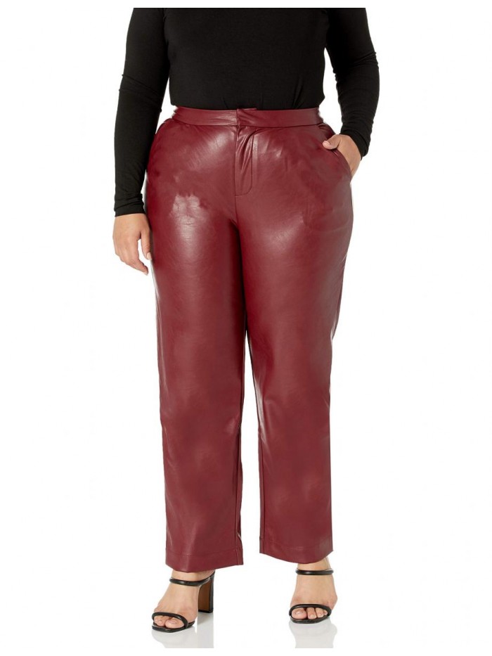 + KYLIE Women's Vegan Leather Cropped Pant 