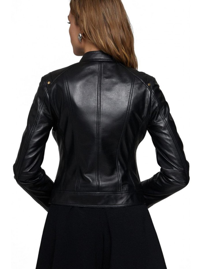 Lambskin Leather Sport Black Jacket 