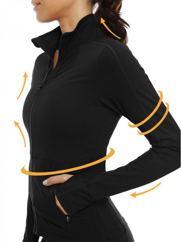 Women's Workout Yoga Jacket Full Zip Running Track Jacket 