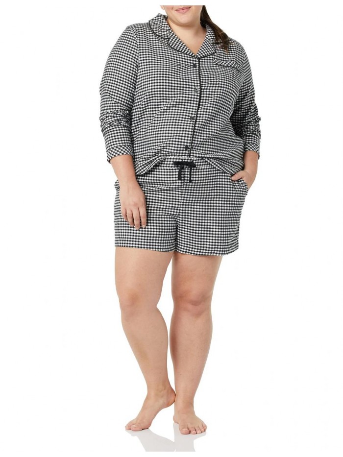 Women's Lightweight Woven Pajama Set with Shorts  