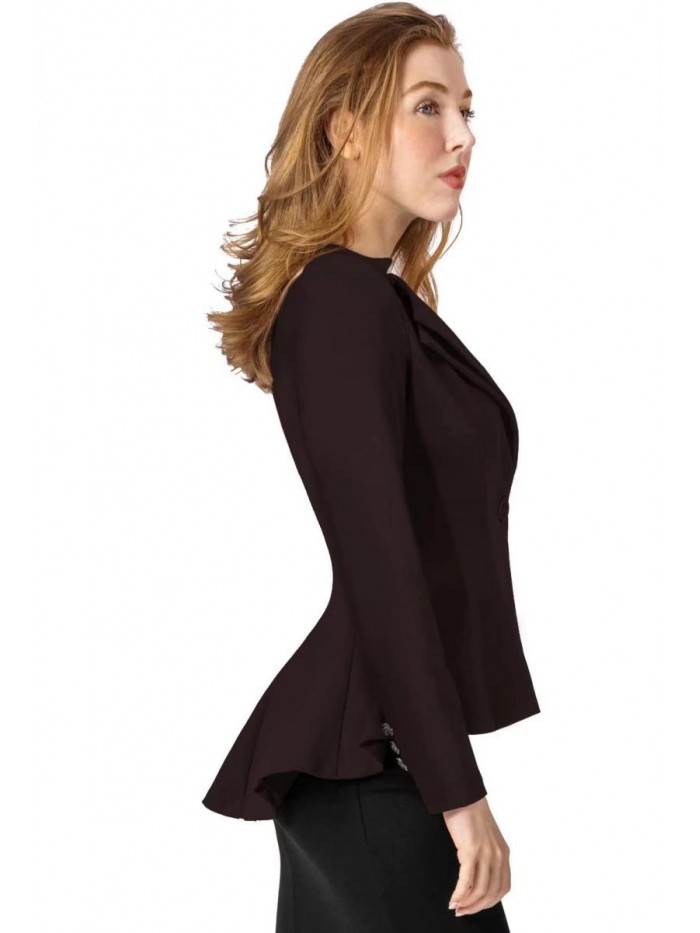 Company Women Double Notch Lapel Sharp Shoulder Pad Office Blazer  