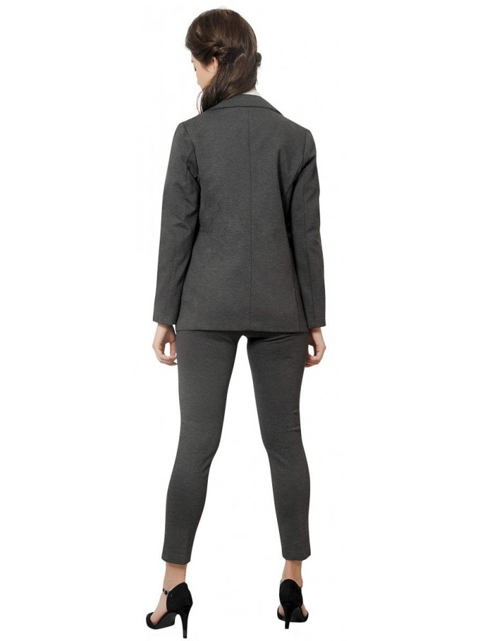 Women's Business Blazer Pant Suit Set for Work 