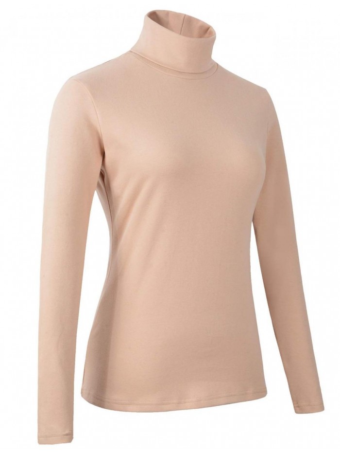 Women's Soft Cotton Turtleneck Top Basic Pullover Sweater 