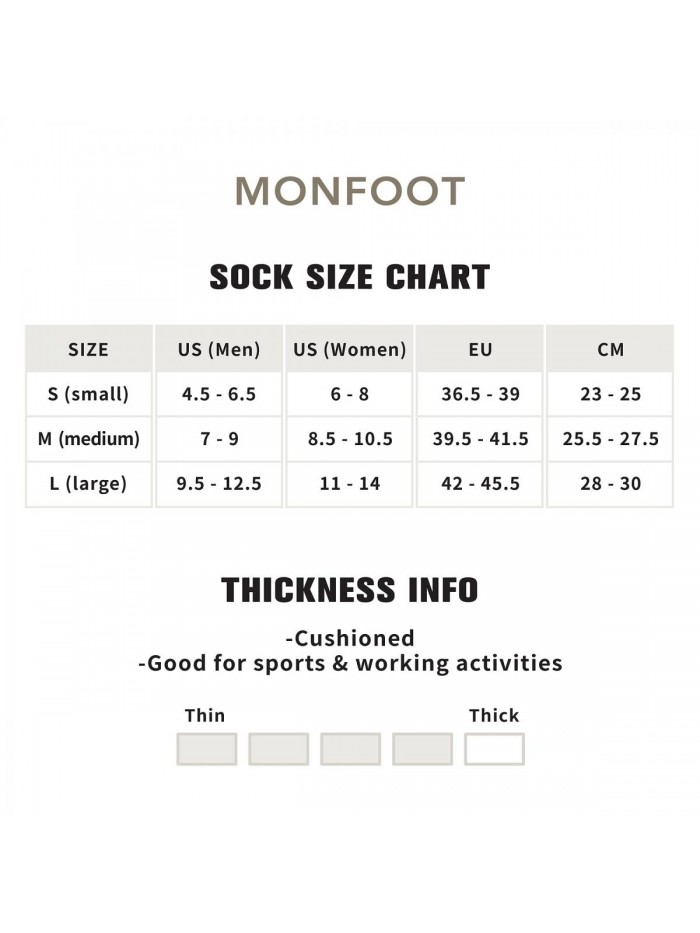 MONFOOT Women's and Men's 4-8 Pack Athletic Cushioned Crew Socks