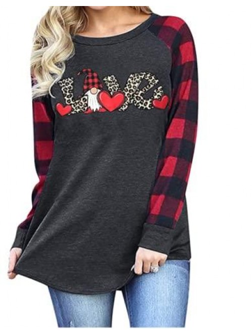 Day Shirts for Women Buffalo Plaid Gnomes T-Shirt ...