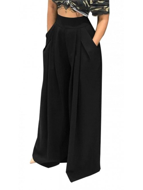 Women's Stretchy Wide Leg Palazzo Lounge Pants(S-3...