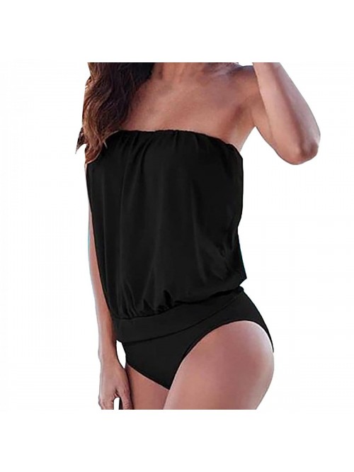 Strapless Bandeau Tops Swimwear Tankini Beach Swim...