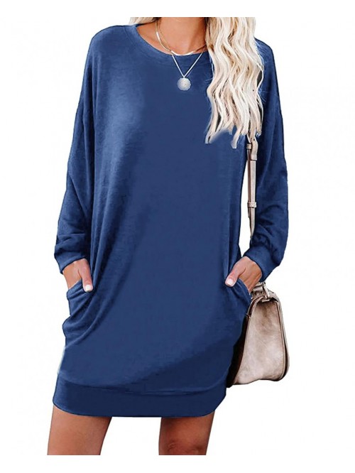 Womens Long Sleeve Crewneck Sweatshirt Tunic Tops ...