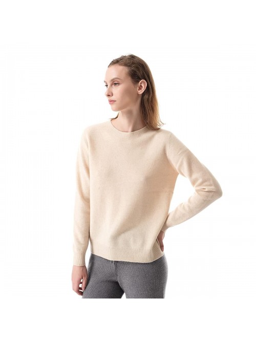 Women's 100% Wool Midweight Basic Long Sleeve Pull...