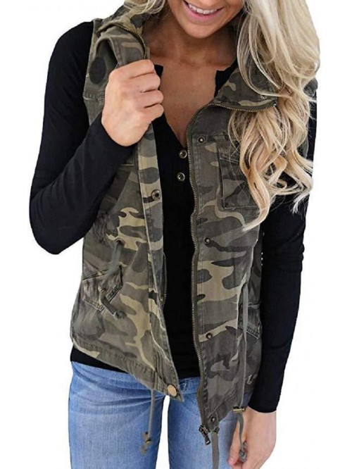 Womens Military Anorak Sleeveless Vest Safari Util...