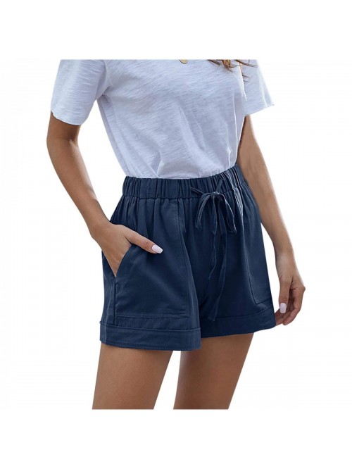 Waist Summer Shorts for Women Loose Casual Drawstr...