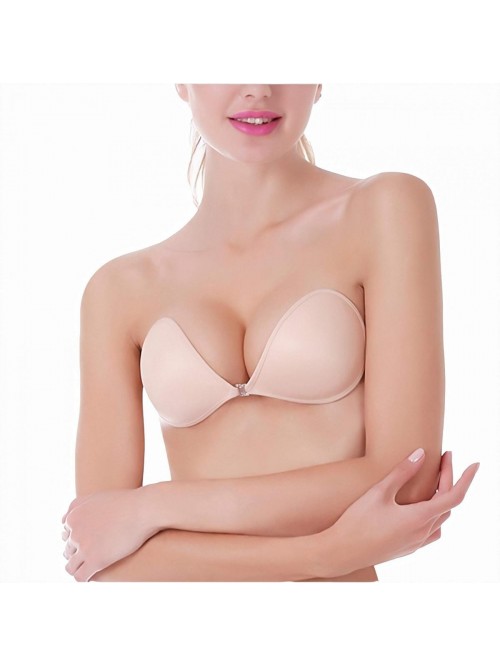 Push up Strapless Self Adhesive Plunge Bra Invisib...