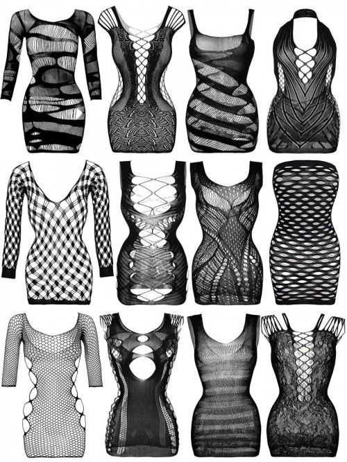 Pieces Women's Fishnet Lingerie Mesh Babydoll Body...