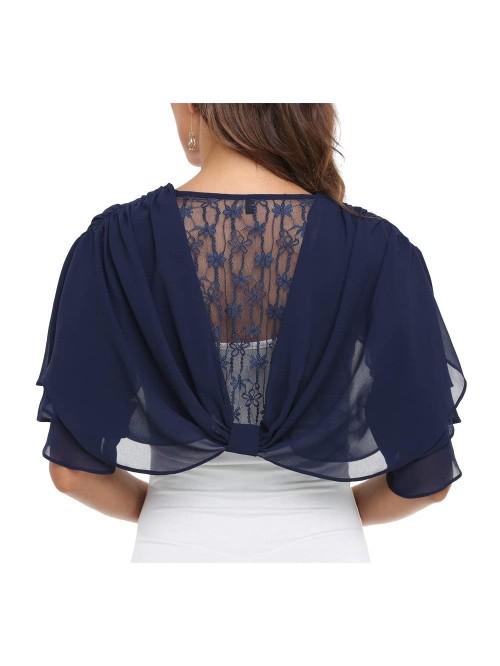 Women's Shrugs for Evening Dress Chiffon Shawl Wra...