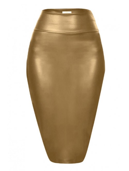 Pencil Skirt Midi Bodycon Skirt Below Knee Skirt, ...