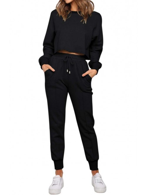 Women's Long Sleeve Crop Top and Pants Pajama Sets...