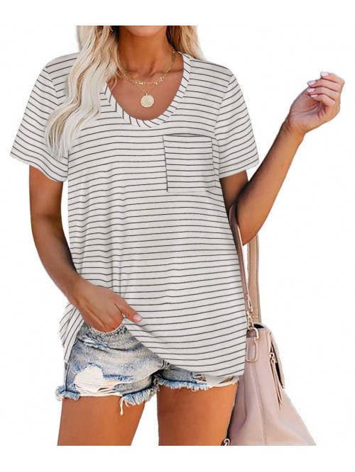 Women Summer T Shirts Short Sleeve Rounded V Neck ...