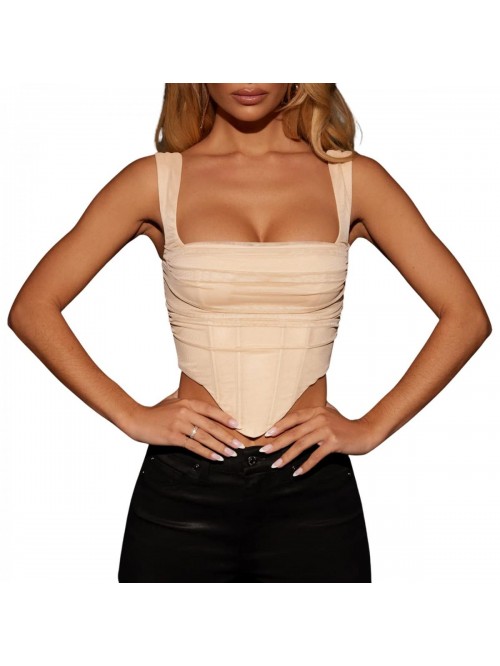 Sexy Corset Crop Top Push Up Bustier Boned Top Spa...