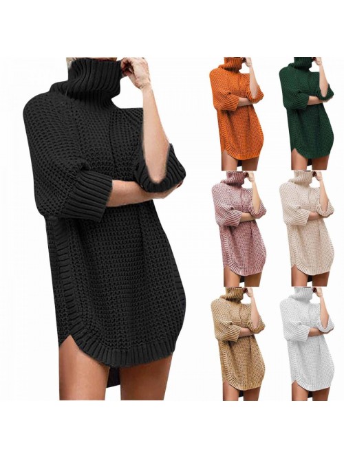 Winter Sweater Dress for Women,Long Sleeve Turtlen...