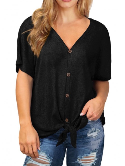 Womens Plus Size Tops Short Sleeve|Long Sleeve V N...