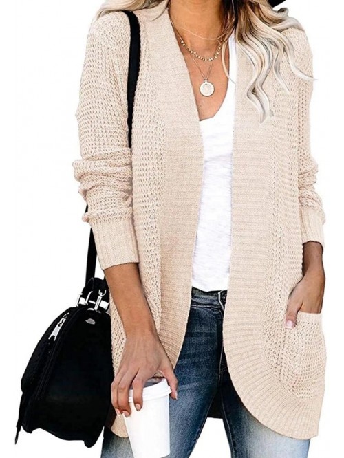 Women's Long Sleeve Open Front Cardigan Sweater Li...