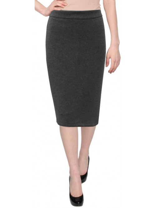 Women's Basic Stretch Bodycon Midi Modest Pencil S...