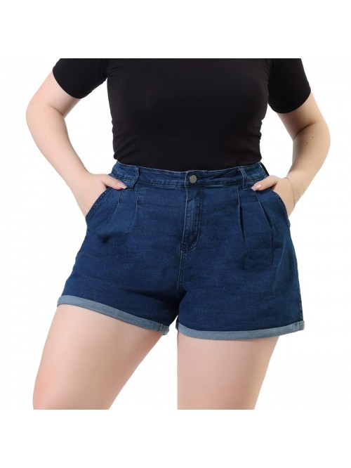 Orinda Plus Size Denim Shorts for Women High Waist...