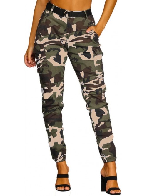 Womens Camo Cargo Pants for Women Slim Fit Camofla...