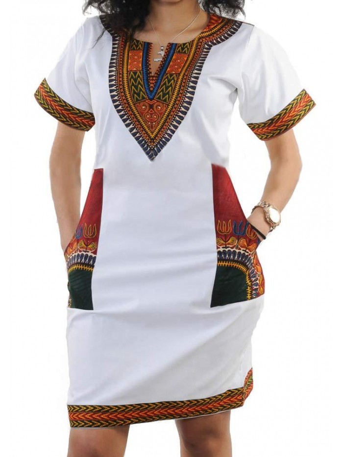 Womens Bohemian African Dashiki Skirts Traditional Tribal Festival Midi Dresses 