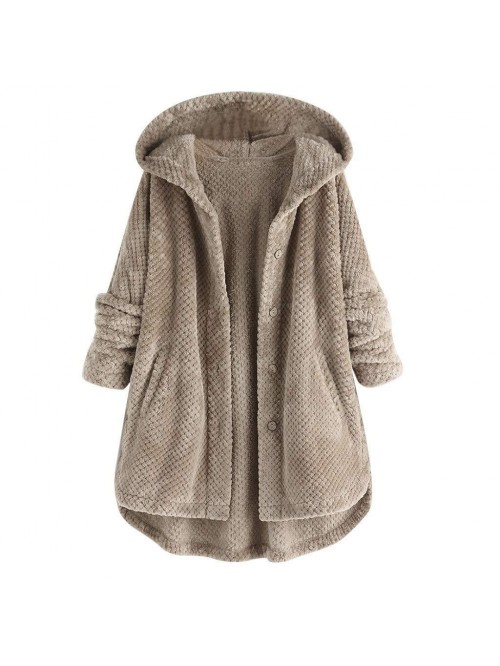 Hooded Faux Fur Coats for Women Long Teddy Bear Ja...