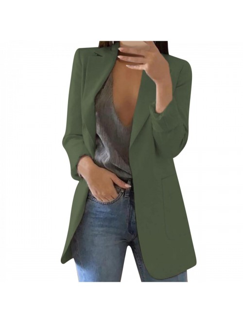 Size Blazer Jackets for Womens Solid Color Long Sl...