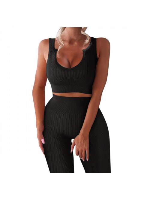 Sets for Women, 2 Piece Seamless Crop Tank Tops an...